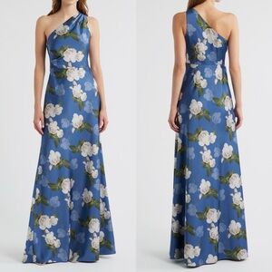 SACHIN & BABI Delphine Floral Print One Shoulder Gown 4